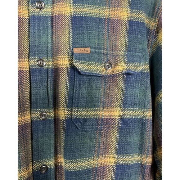 Orvis Men's Classic Collection Plaid Flannel Button-Up Shirt/Shacket w/Pockets - Picture 3 of 12